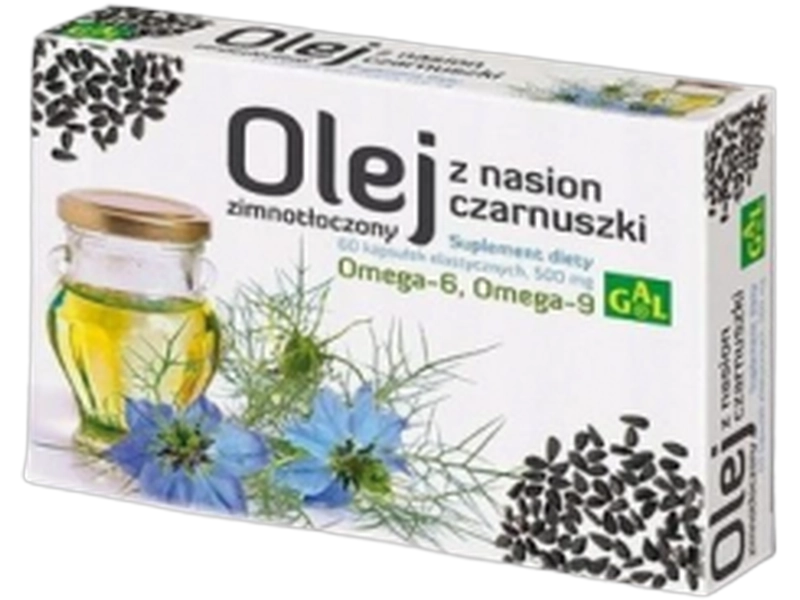 Zimno tłoczony olej z nasion czarnuszki, kapsułki