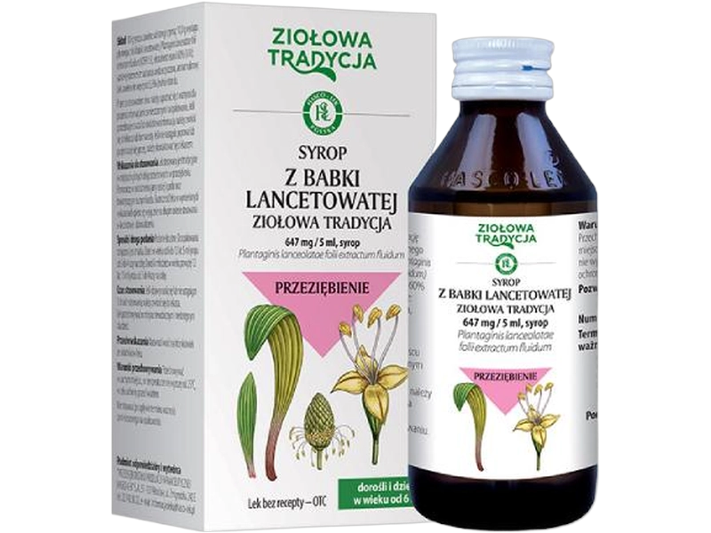 Ziołowa Tradycja Syrop z babki lancetowatej i jeżówki, 642,5 mg + 160,6 mg/5 ml