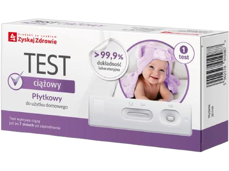Zyskaj Zdrowie test ciążowy płytkowy, test diagnostyczny, 25 mIU/ml