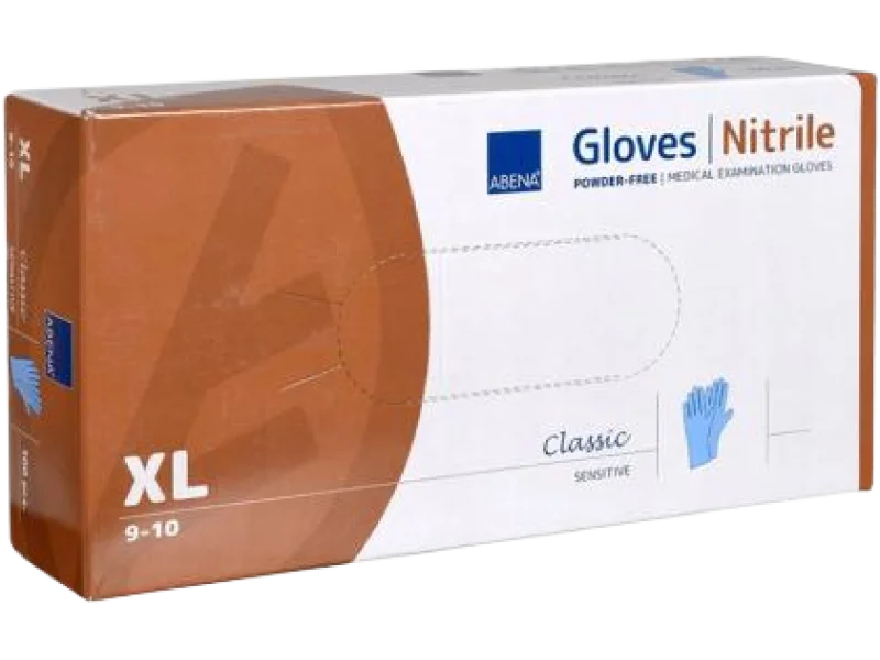 ABENA NITRILE Rękawiczki nitrylowe bezpudrowe Classic – niebieskie