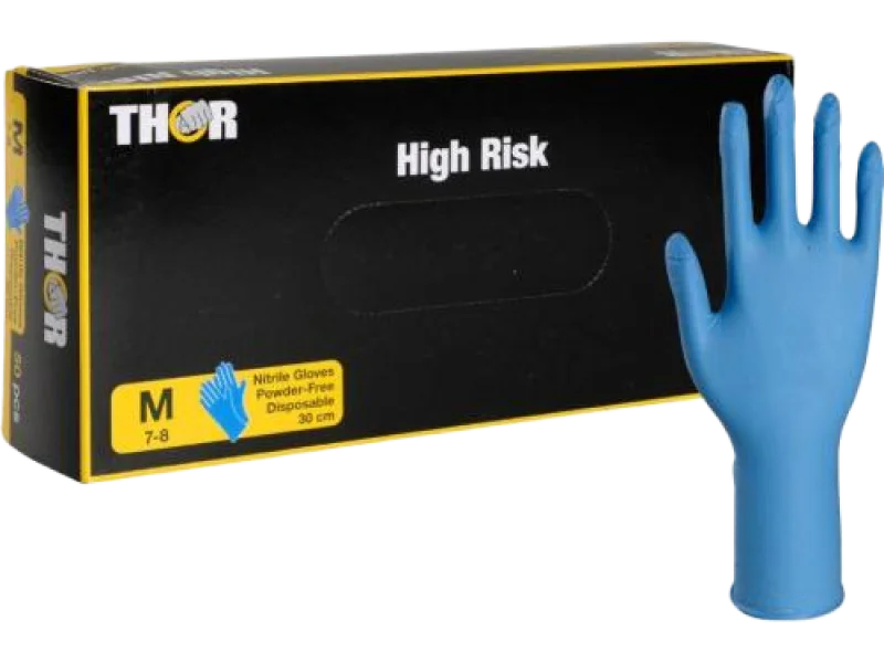 ABENA rękawice nitrylowe Thor High Risk 30cm niebieskie, rękawiczki