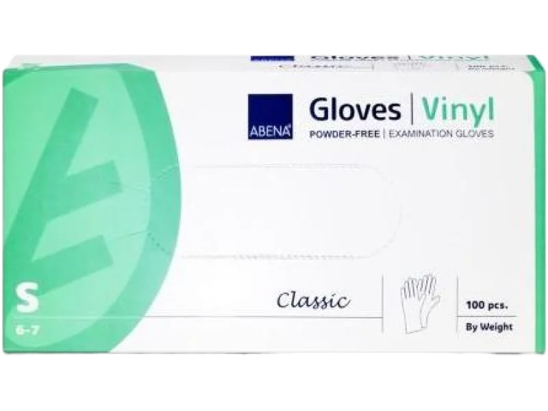 ABENA VINYL Rękawiczki winylowe bezpudrowe BIAŁE Classic