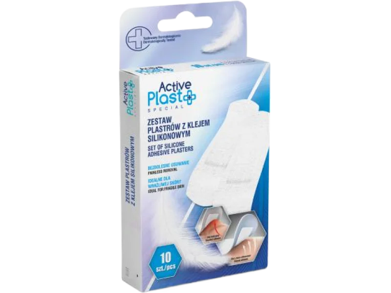 ACTIVE PLAST Zestaw plastrów z klejem silikonowym, plastry