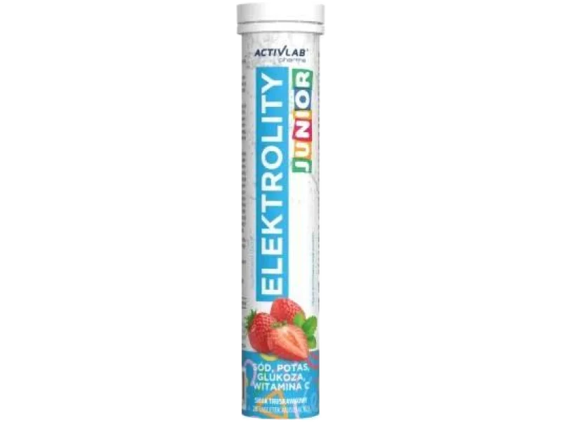 Activlab Elektrolity Junior o smaku truskawkowym, tabletki musujące
