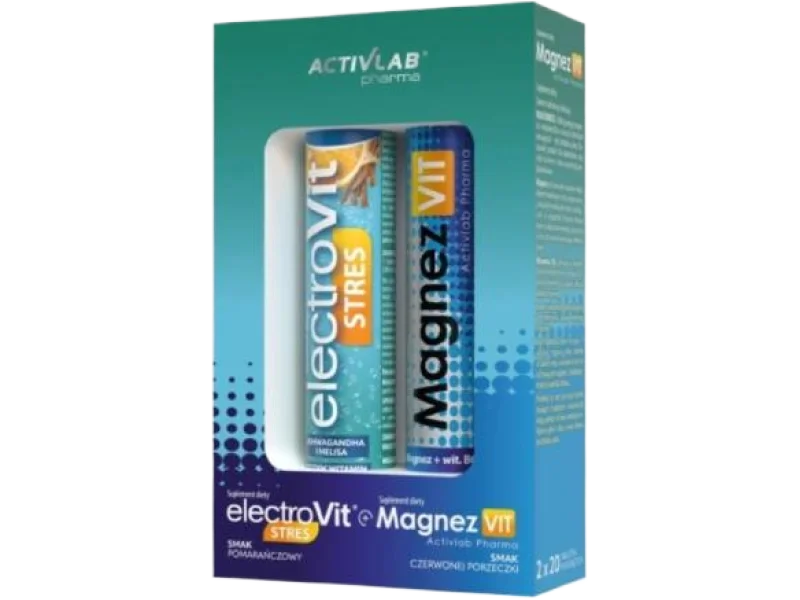 ACTIVLAB PHARMA Zestaw ElectroVit Stres pomarańczowy + MagnezVIT czerwona porzeczka, tabletki musujące