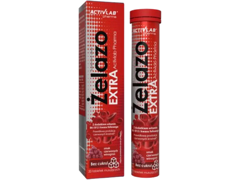 ACTIVLAB Żelazo Extra smak czerwonych winogron, tabletki musujące