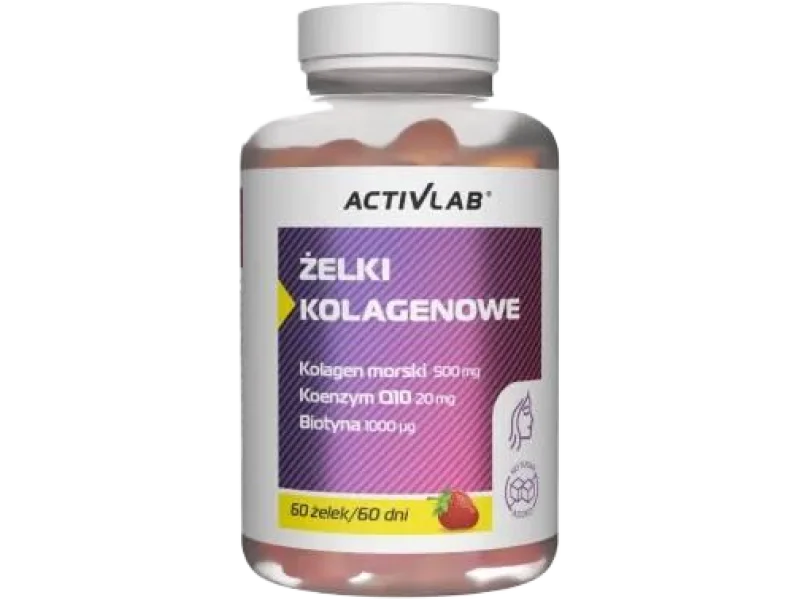 Activlab Żelki kolagenowe o smaku truskawkowym, żelki