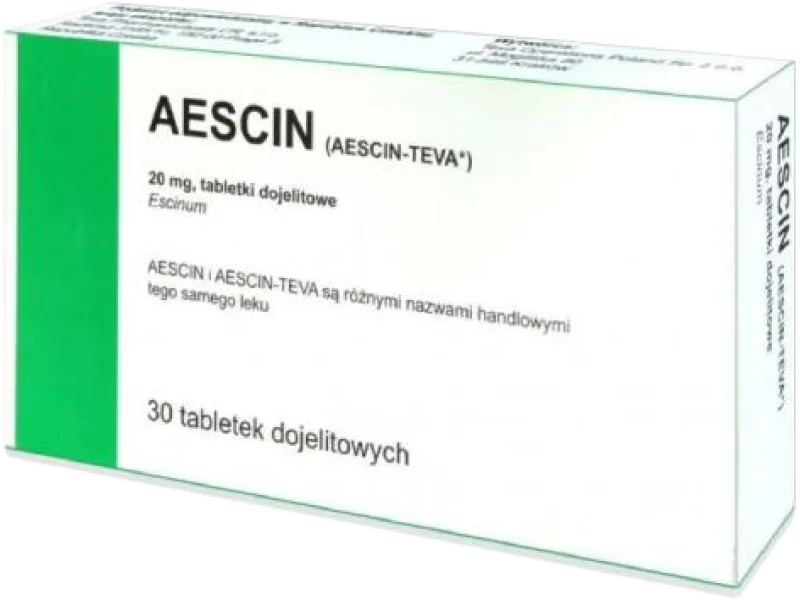 Aescin, tabletki powlekane dojelitowe, 20 mg