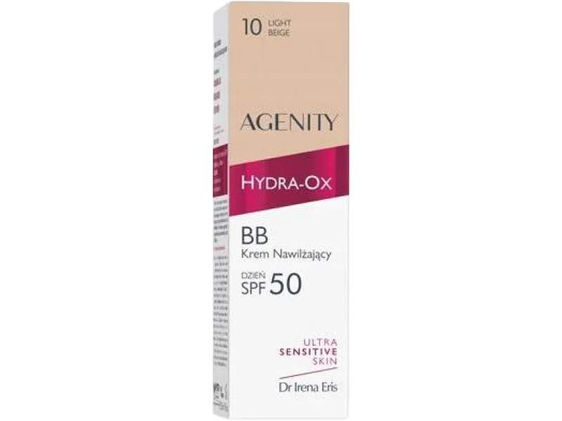 Agenity Hydra-Ox BB Krem nawilżający na dzień SPF50, 10 Light Beige