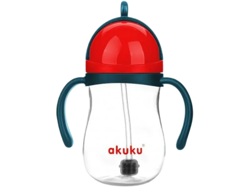 AKUKU Bidon ze słomką z odważnikiem blue/red A0164