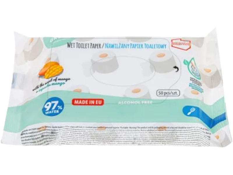 AKUKU Nawilżany papier toaletowy o zapachu mango, chusteczki