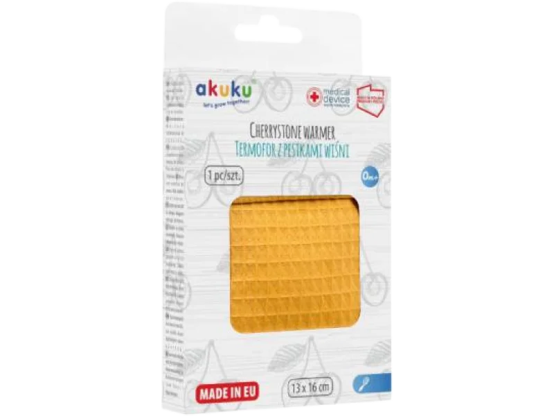 AKUKU Termofor z pestkami wiśni A0635 żółty