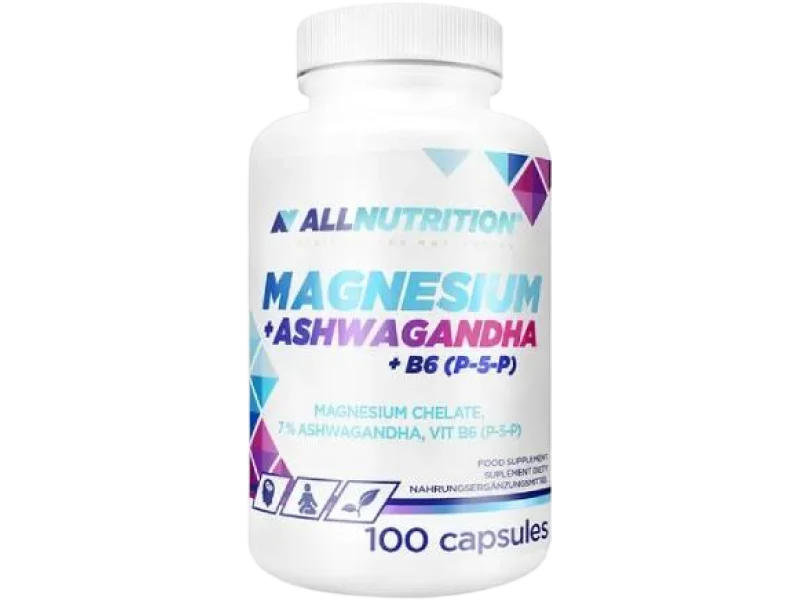 Allnutrition Magnesium + Ashwagandha + B6, kapsułki