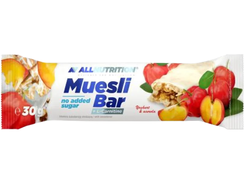 ALLNUTRITION Muesli Bar Baton energetyczny z l-karnityną Jogurt & Acerola, 99,9 mg