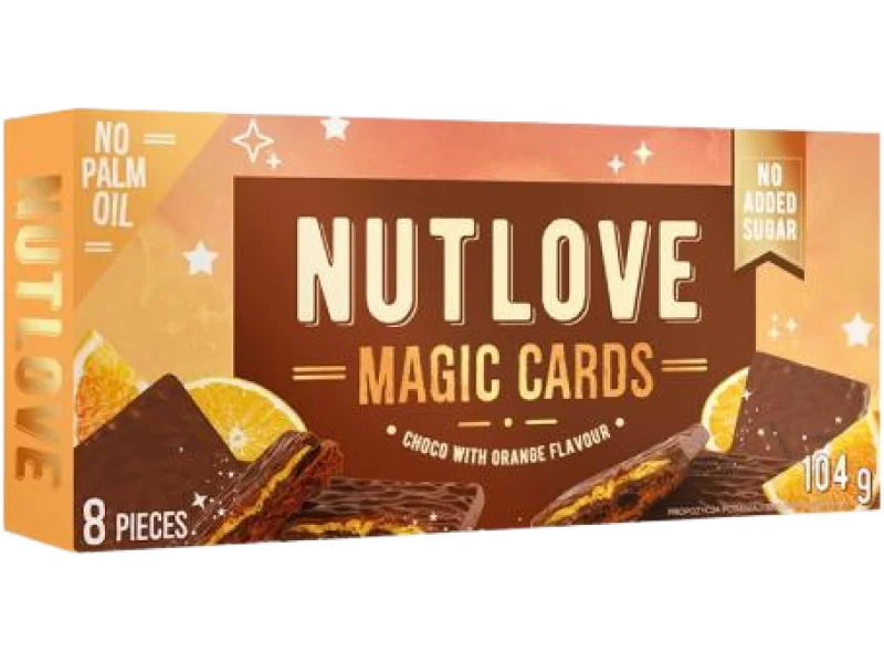 ALLNUTRITION Nutlove Magic Cards Ciasteczka kakaowe z kremem pomarańczowym