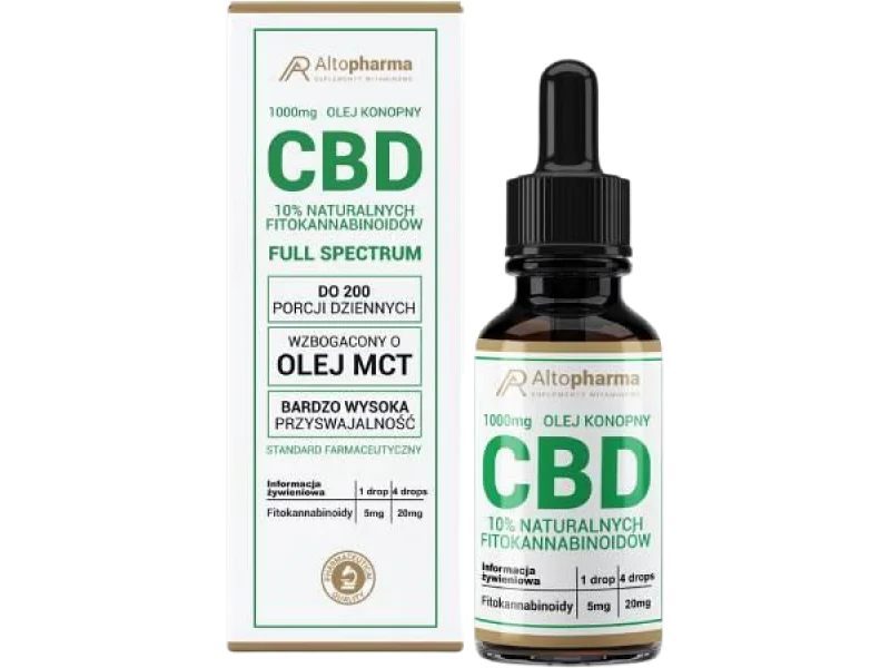 ALTOPHARMA Olej konopny CBD 10%, olejek