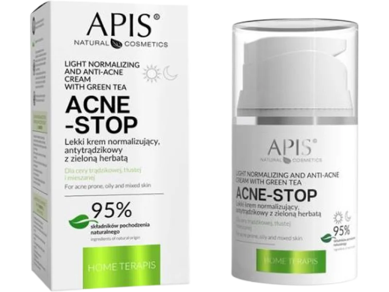 APIS Acne – Stop Lekki krem normalizujący, antytrądzikowy – zielona herbata