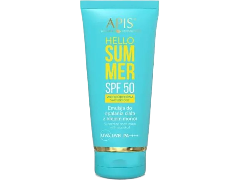 APIS Hello Summer SPF50 Emulsja do opalania ciała z olejem monoi, emulsja na skórę