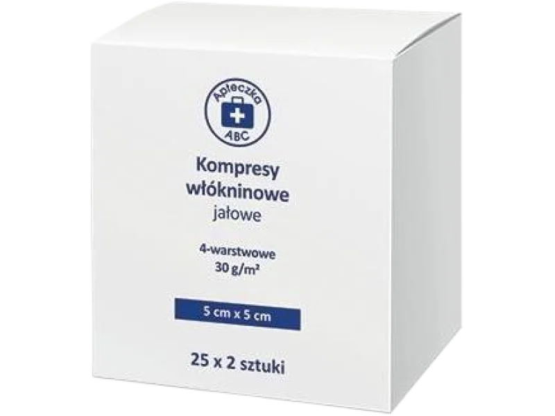 Apteczka ABC Kompresy włókninowe jałowe 4-warstwowe 5cm x 5cm