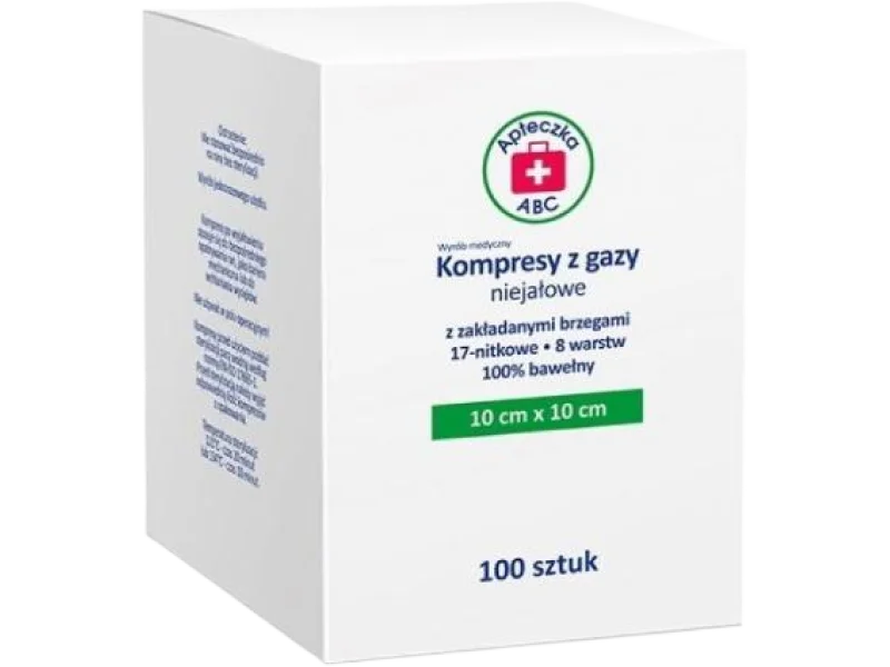 Apteczka ABC Kompresy z gazy niejałowe 17-nitkowe 8 warstw