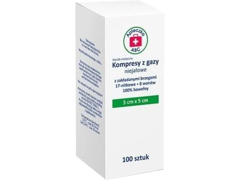 Apteczka ABC Kompresy z gazy niejałowe z zakładanymi brzegami 17N 8W