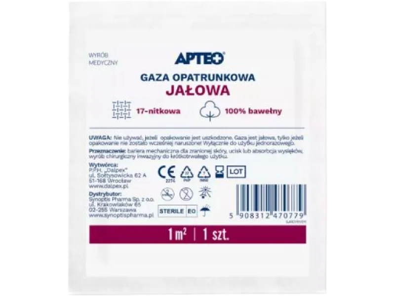 APTEO CARE Gaza opatrunkowa jałowa 17n, opatrunek