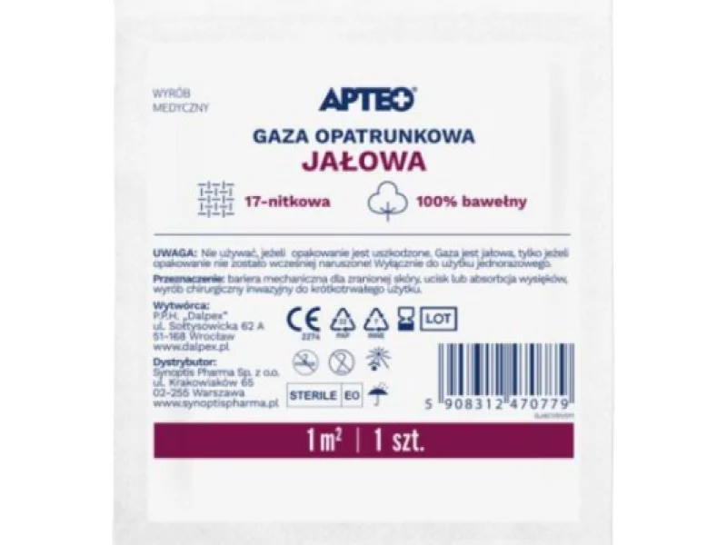 APTEO CARE Gaza opatrunkowa jałowa, opatrunek