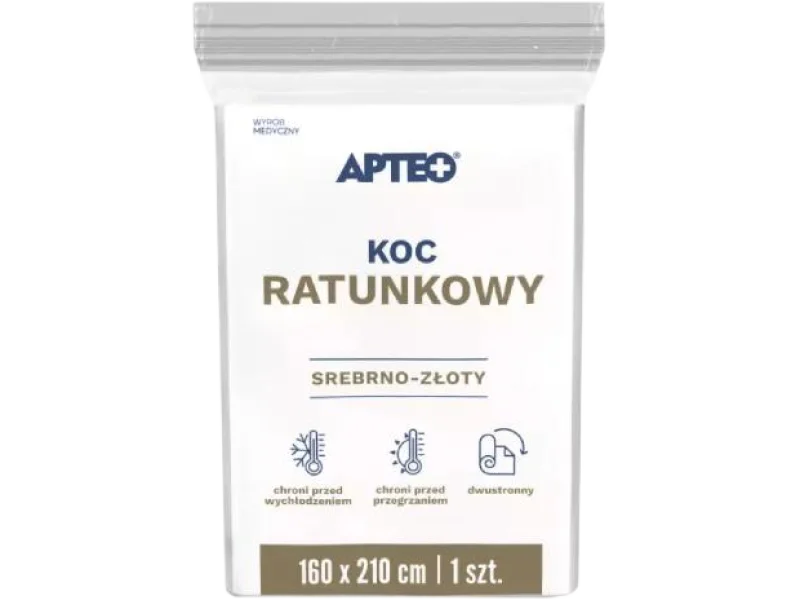 APTEO Koc ratunkowy srebrno-złoty, sprzęt medyczny