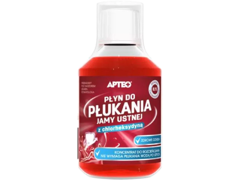 APTEO Płyn do płukania jamy ustnej z chlorheksydyną, płyn do jamy ustnej, 0,1%