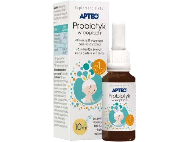 APTEO Probiotyk z witaminą D, krople doustne
