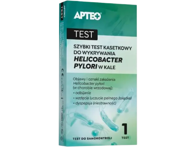 APTEO Szybki test kasetkowy do wykrywania Helicobacter pylori w kale, test diagnostyczny