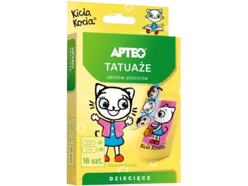 APTEO Tatuaże Kicia Kocia zestaw plastrów dla dzieci, plastry