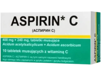 Zdjęcie produktu ASPIRIN C 400mg + 240mg, tabletki musujące, 400 mg + 240 mg