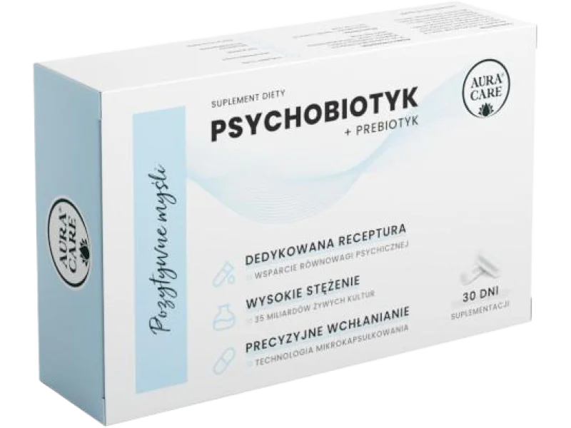 Aura Care Pozytywne myśli Psychobiotyk + Prebiotyk, kapsułki