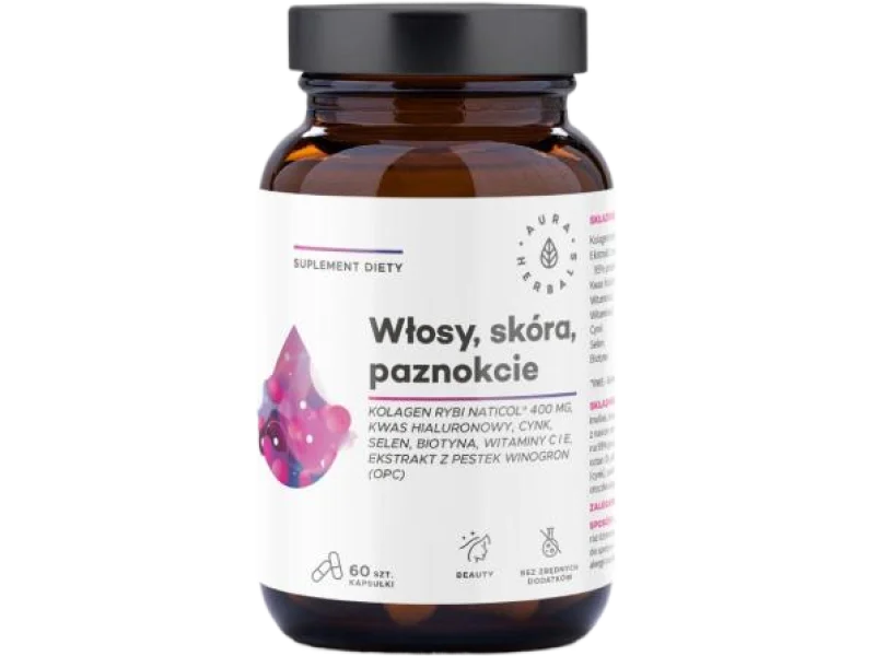 AURA HERBALS Kolagen Rybi NatiCol Włosy, Skóra, Paznokcie, kapsułki