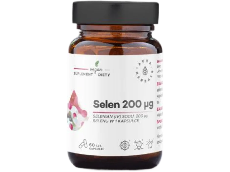 AURA HERBALS Selen 200μg selenian (IV) sodu, kapsułki, 200 μg