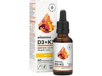 AURA HERBALS Witamina D3 + K2mk7 + Omega-3, krople