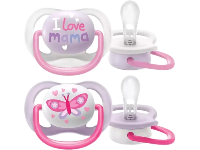 AVENT Smoczek uspokajający Ultra Air Happy SCF080/02 0-6m Girl, sprzęt medyczny