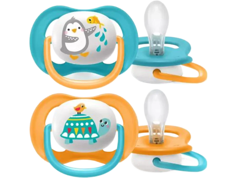 AVENT Smoczek uspokajający Ultra Air SCF080/07 6-18m pingwin/żółw, sprzęt medyczny