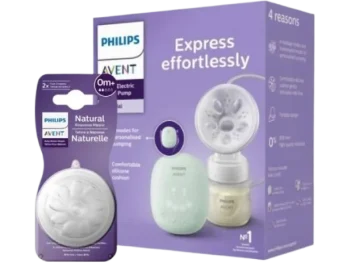 Zdjęcie produktu AVENT Zestaw Elektroniczny laktator pojedynczy Essential SCF323/11 + Smoczek responsywny 0m+ SCY962/02, sprzęt medyczny
