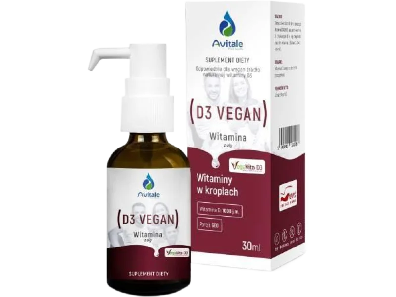 Avitale Naturalna Witamina D3 VEGAN 1000 j.m., krople doustne