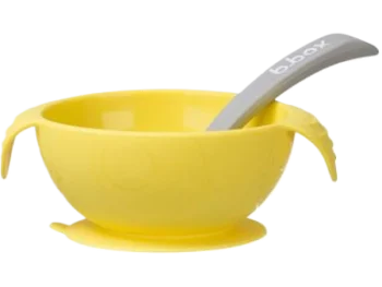 Zdjęcie produktu B.BOX Silikonowa miseczka z przyssawką i łyżeczką Lemon Sherbet, sprzęt medyczny