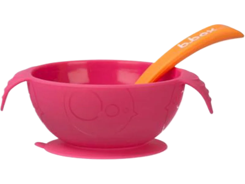 B.BOX Silikonowa miseczka z przyssawką i łyżeczką Strawberry Shake, sprzęt medyczny