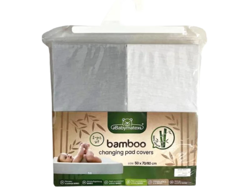 BabyMatex Pokrowiec na przewijak BAMBOO 50×70/80 biały i szary, sprzęt medyczny