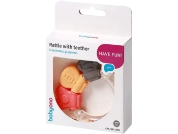 Zdjęcie produktu BabyOno grzechotka z gryzakiem Kształty 1595, zabawka sensoryczna