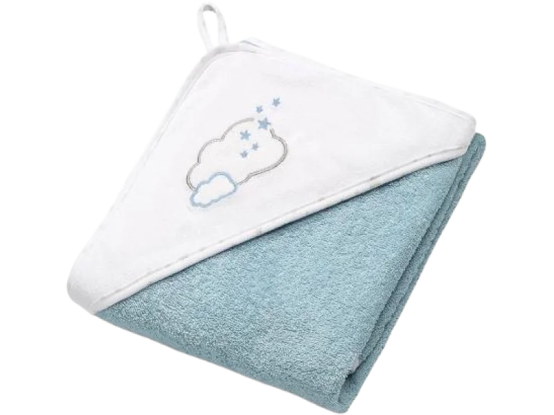 BABYONO Okrycie kąpielowe frotte – ręcznik z kapturkiem 85 x 85cm Niebieskie 144/09, ręczniki