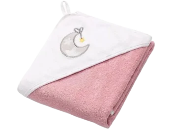 Zdjęcie produktu BABYONO Okrycie kąpielowe frotte – ręcznik z kapturkiem różowe, ręczniki
