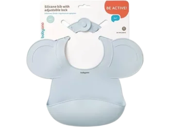 Zdjęcie produktu BabyOno Silikonowy śliniak z regulowanym zapięciem Niebieski, sprzęt medyczny