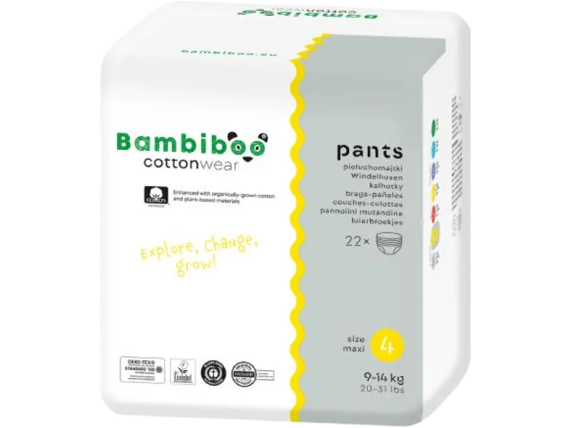 Bambiboo Cottonwear Jednorazowe pieluchomajtki z bawełną organiczną