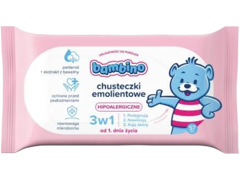 BAMBINO Chusteczki emolientowe 3w1 hipoalergiczne